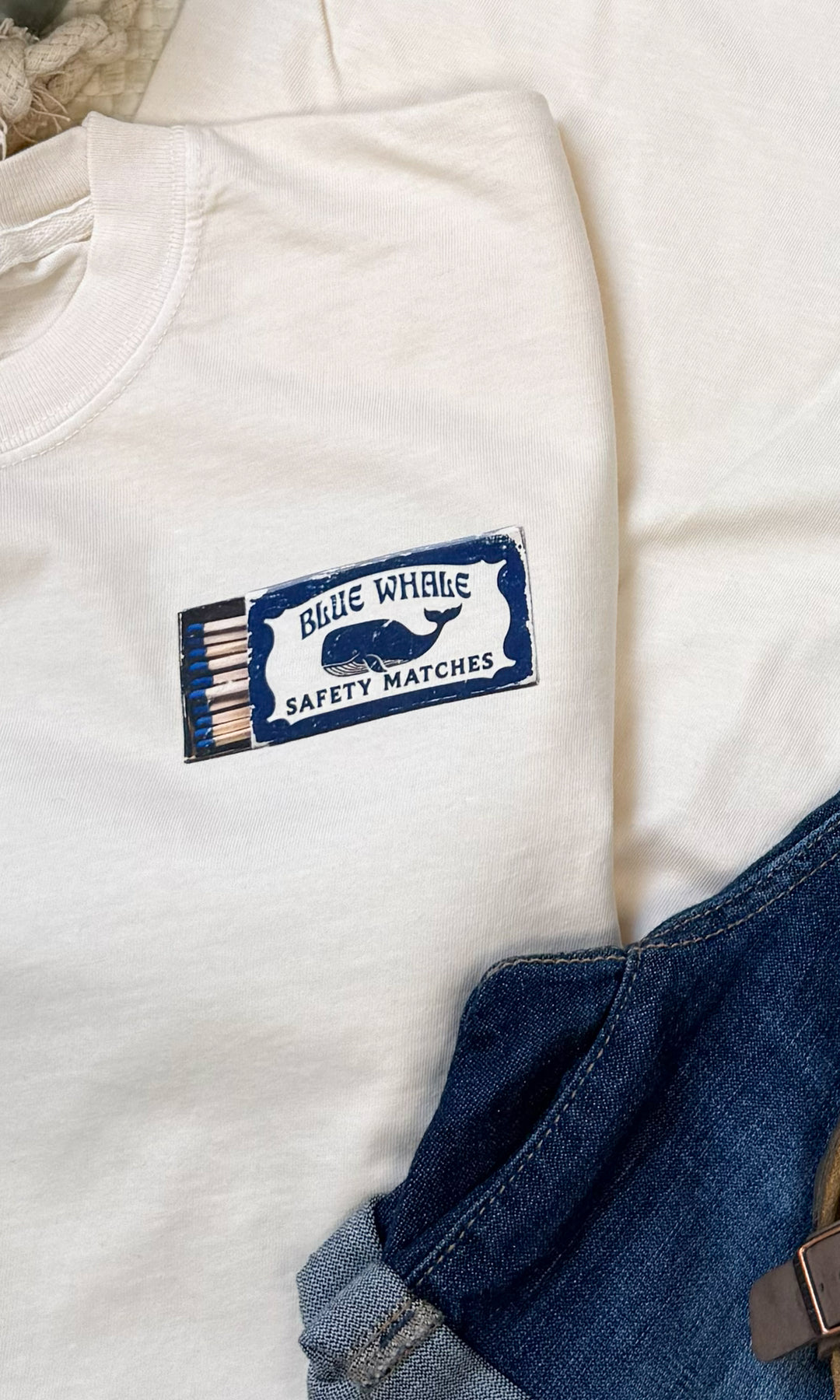 Blue Whale Safety Matches Comfort Color Graphic T-Shirt