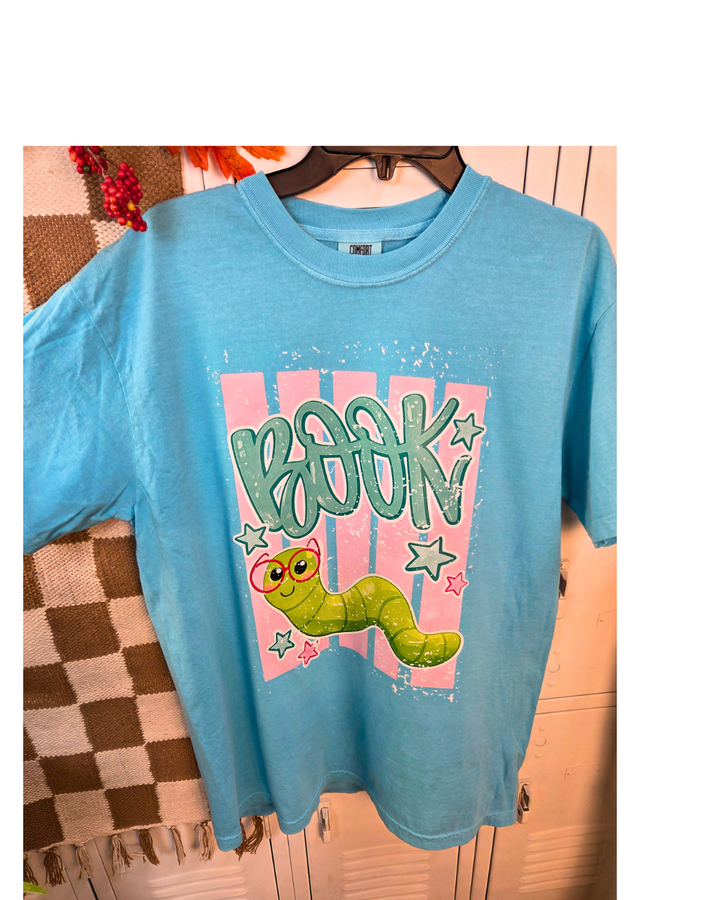 Book Worm Distressed Comfort Color T-Shirt