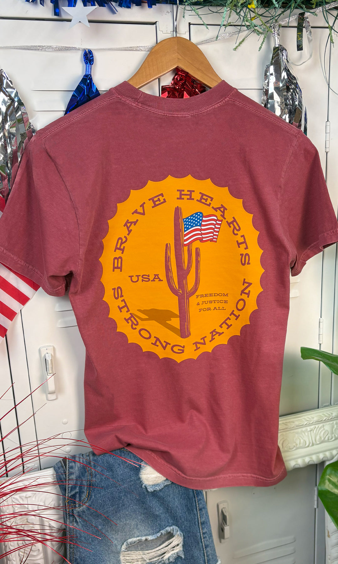 Brave Hearts Strong Nation Graphic Comfort Color T-Shirt