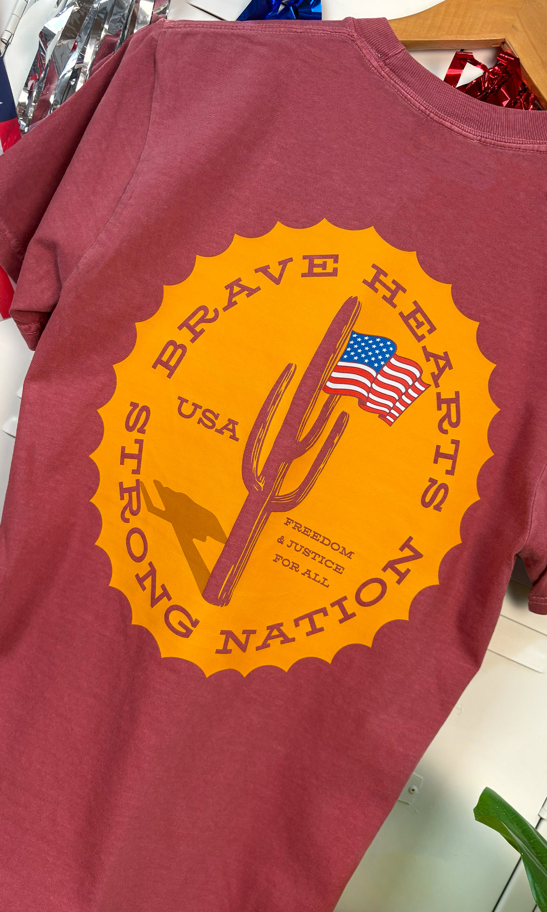 Brave Hearts Strong Nation Graphic Comfort Color T-Shirt