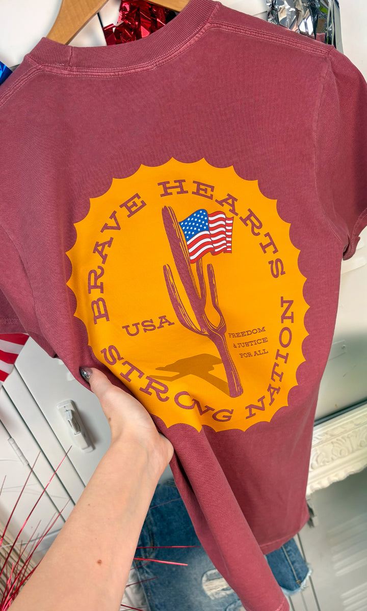Brave Hearts Strong Nation Graphic Comfort Color T-Shirt