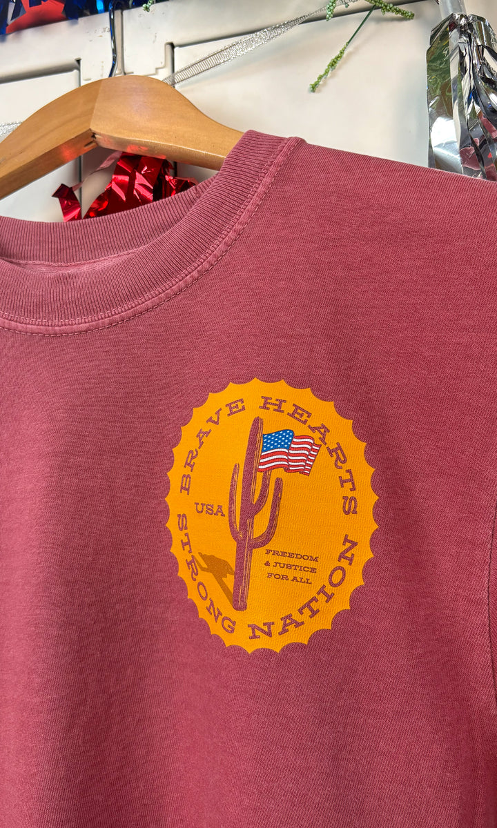 Brave Hearts Strong Nation Graphic Comfort Color T-Shirt