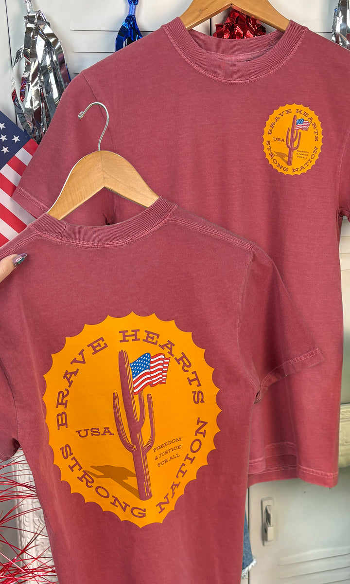 Brave Hearts Strong Nation Graphic Comfort Color T-Shirt