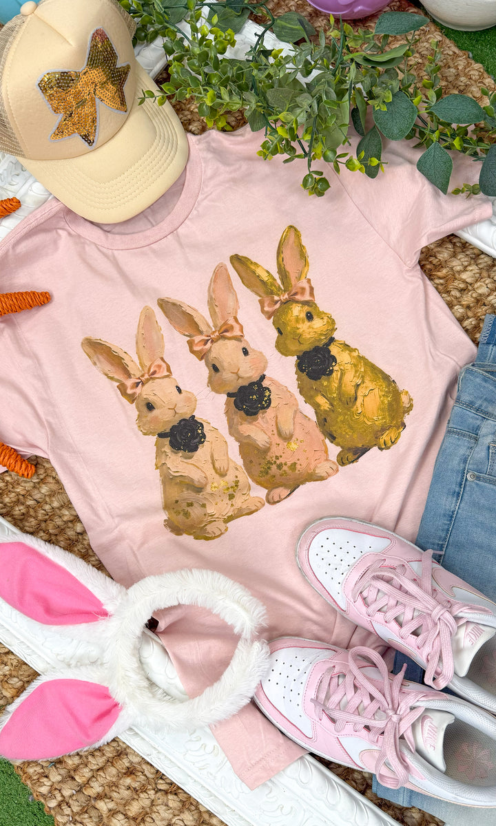 Brush Stroke Easter Bunnies Graphic T-Shirt