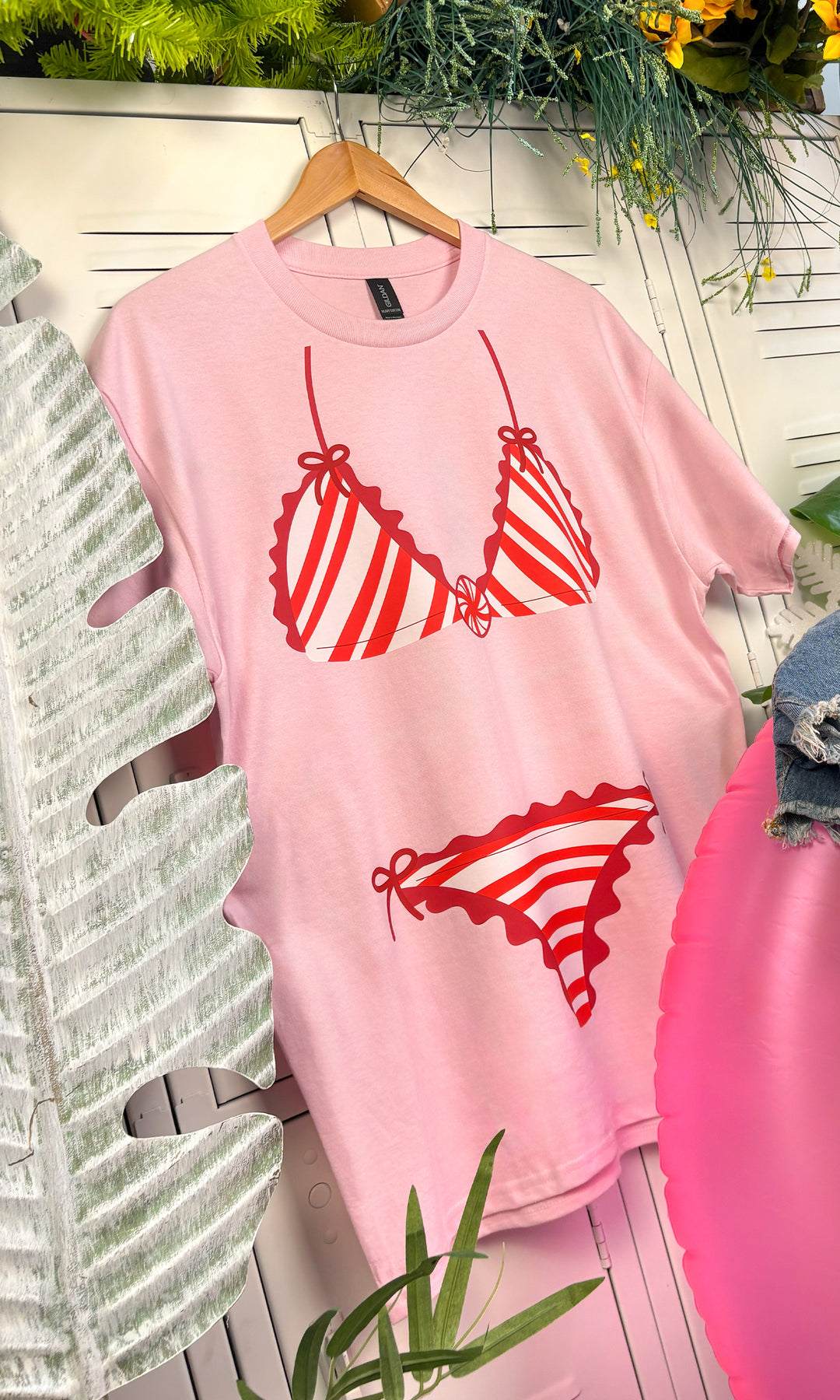Candy Cane Bikini Graphic T-Shirt