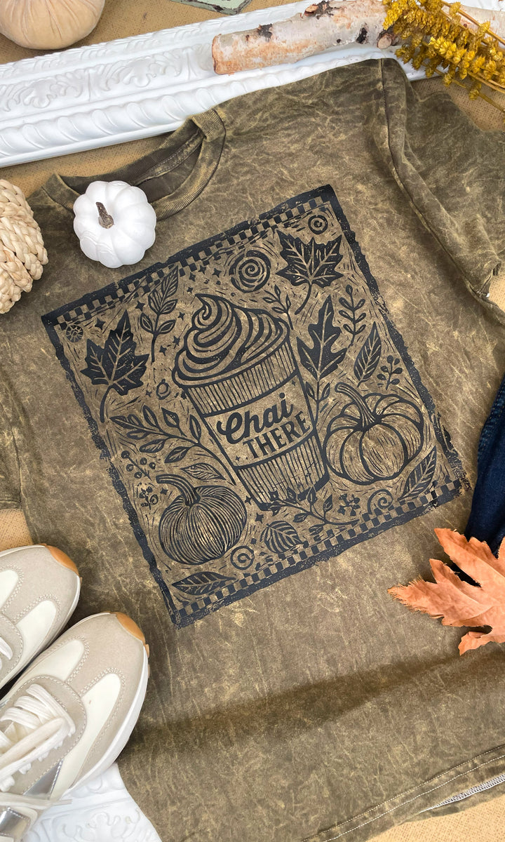 Chai There Fall Mineral Washed Graphic Shirt