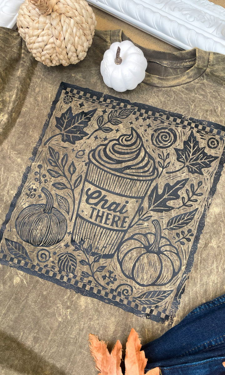 Chai There Fall Mineral Washed Graphic Shirt