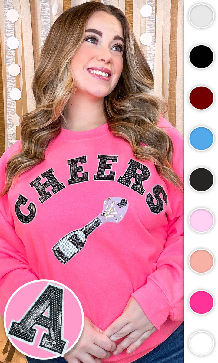 Champagne Cheers Sequin Sweatshirt