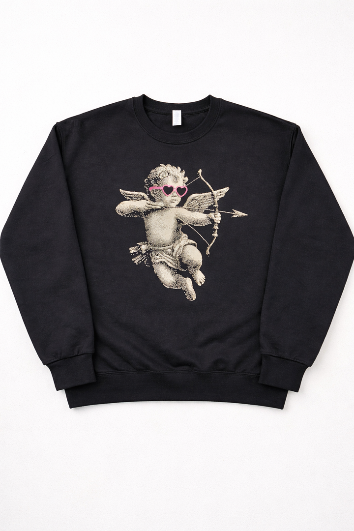 Halftone Cupid Graphic Sweatshirt