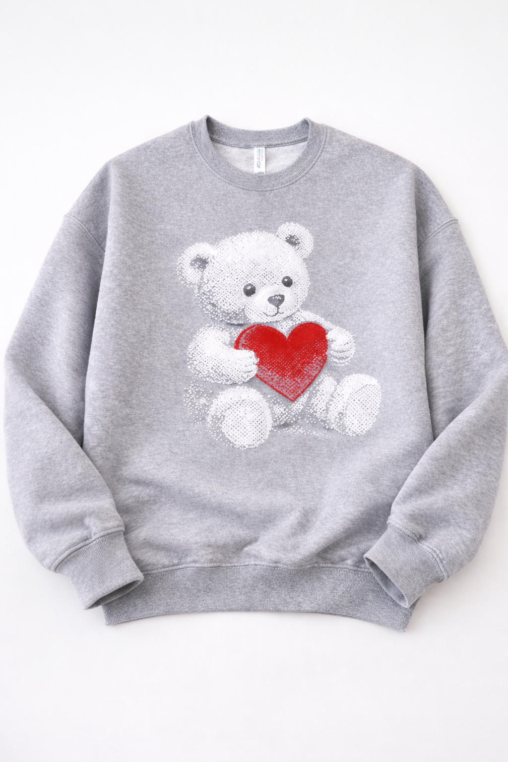 Halftone Teddy Graphic Sweatshirt