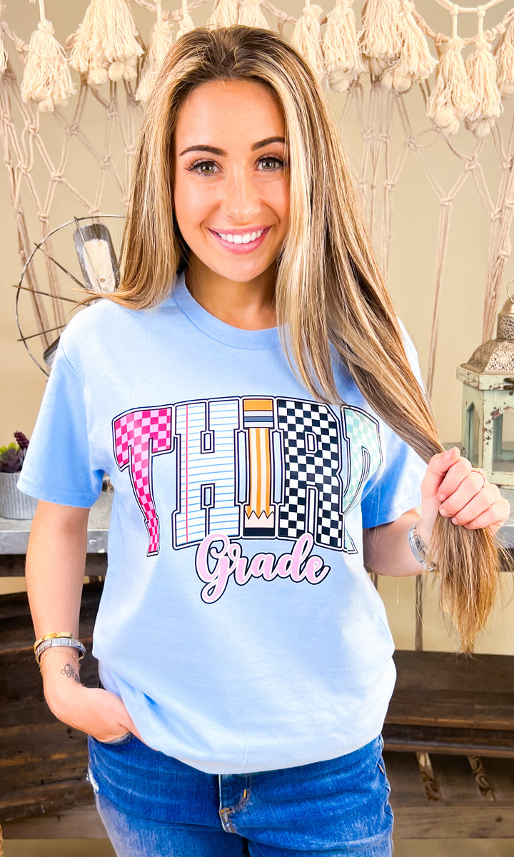 Checkerboard Grade Level Graphic T-Shirt