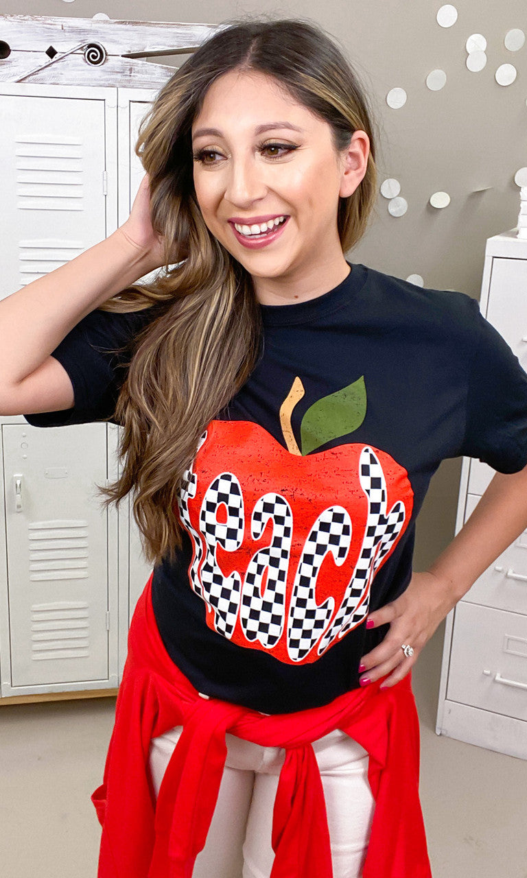 Checkerboard Teach Graphic T-Shirt