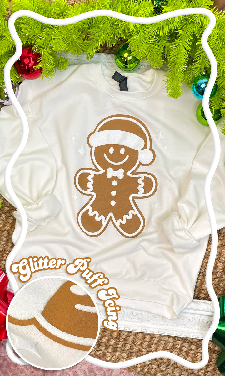 Christmas Gingerbread Puff Graphic Sweatshirt
