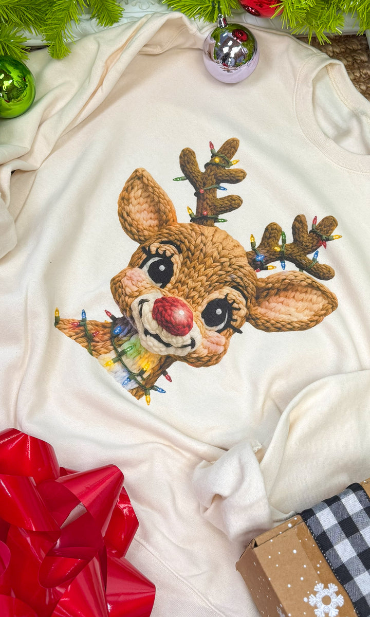 Christmas Yarn Rudolph Graphic Sweatshirt