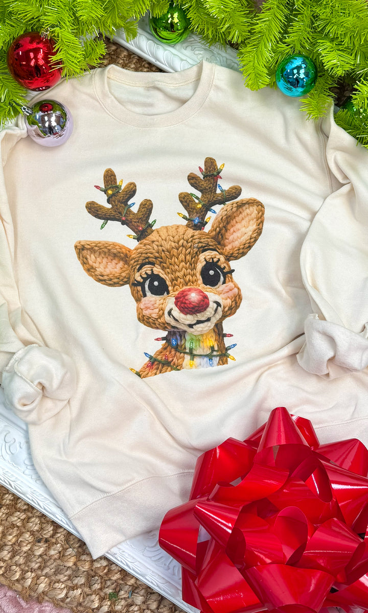 Christmas Yarn Rudolph Graphic Sweatshirt