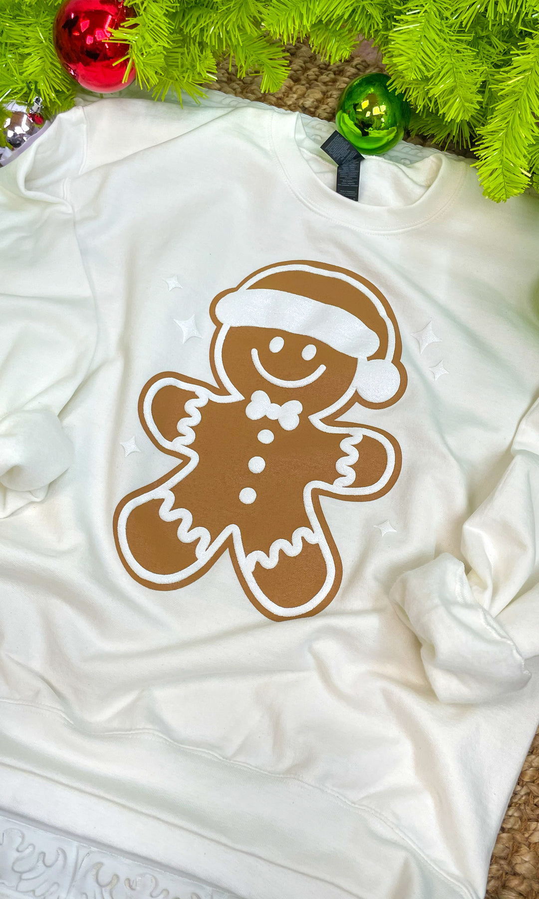 Christmas Gingerbread Puff Graphic Sweatshirt