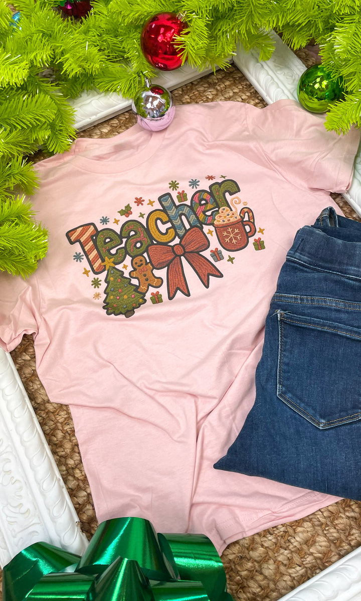Christmas Teacher Yarn Graphic Shirt