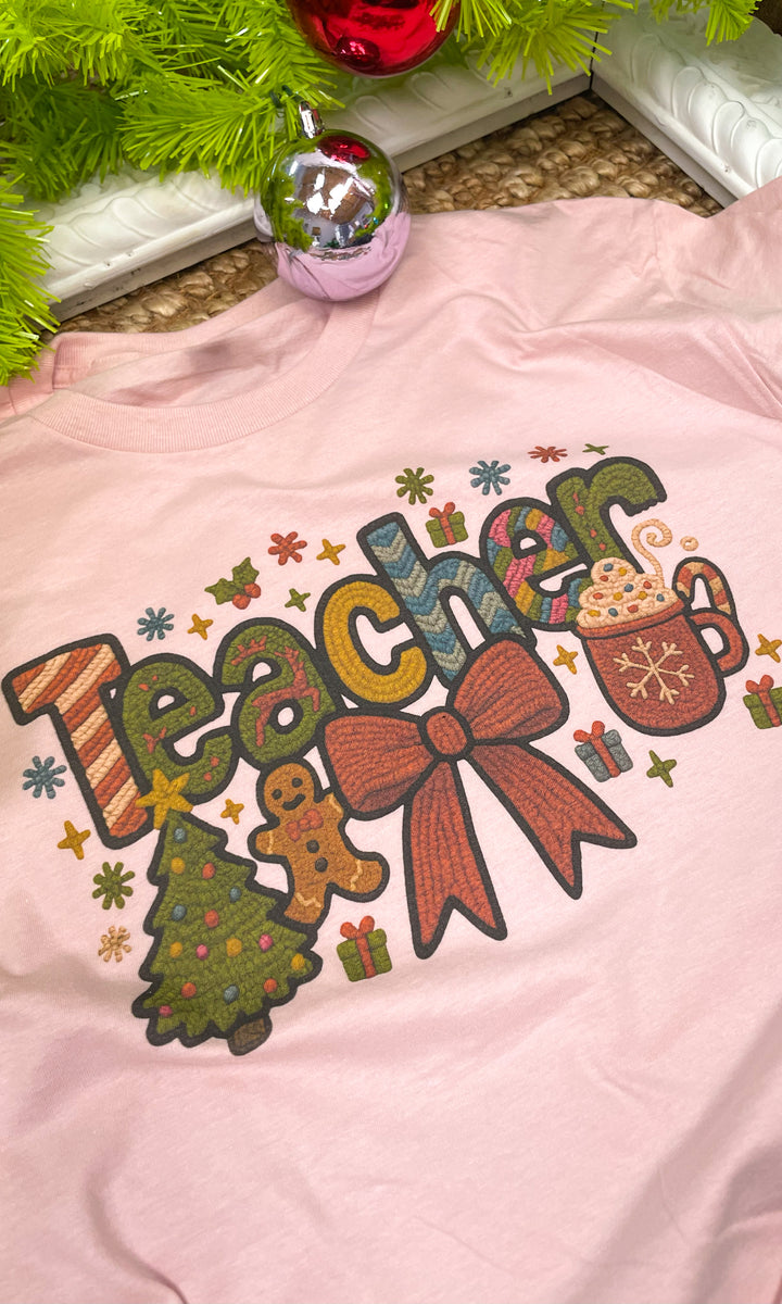 Christmas Teacher Yarn Graphic Shirt