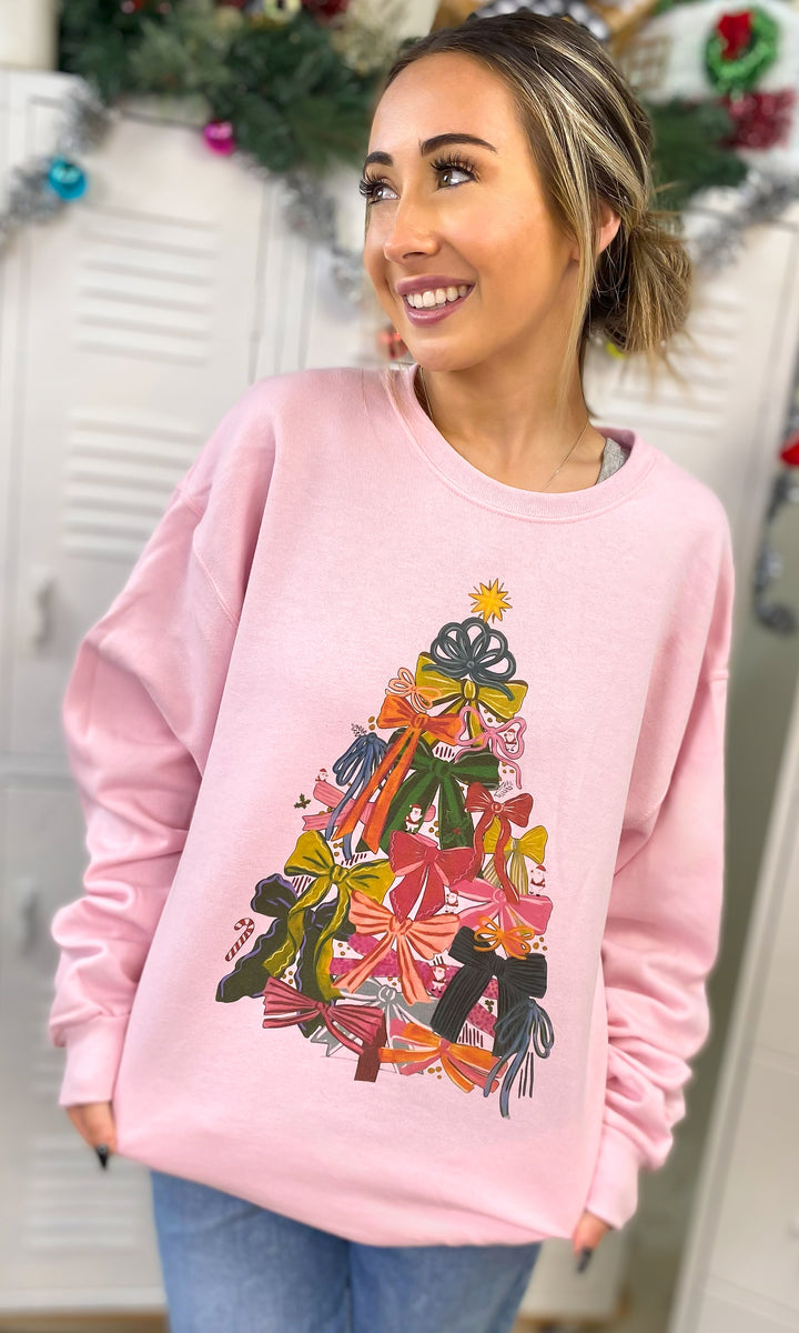 Christmas Tree Bows Graphic Sweatshirt