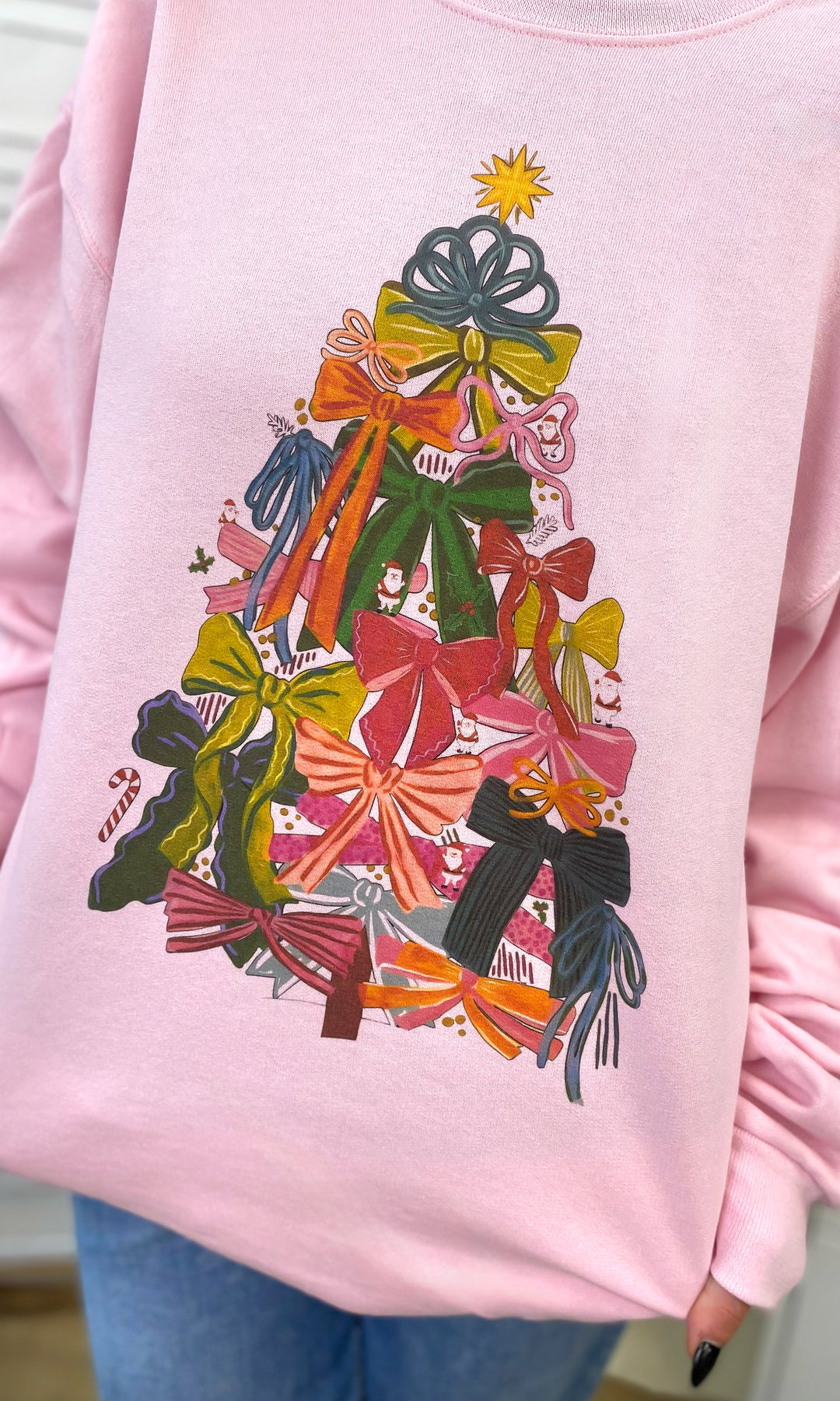Christmas Tree Bows Graphic Sweatshirt