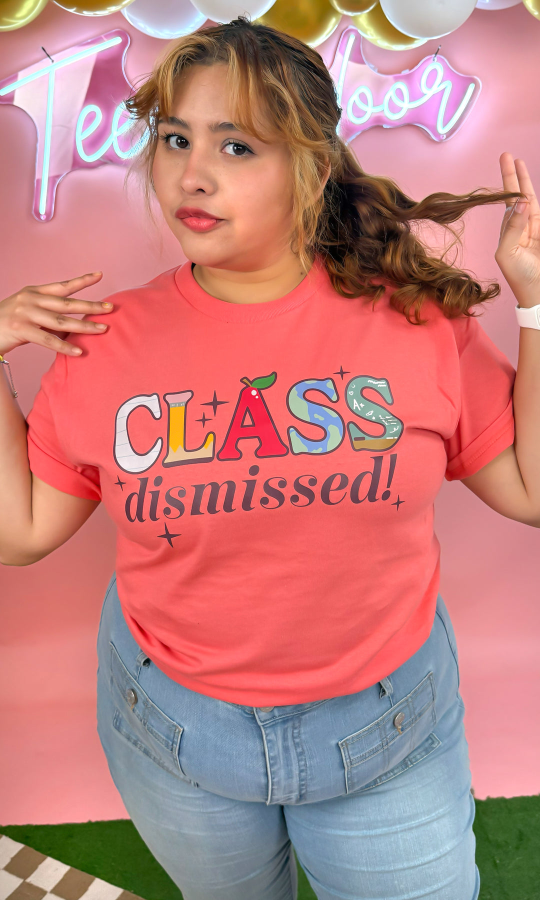 Class Dismissed Teacher Pattern Graphic T-Shirt