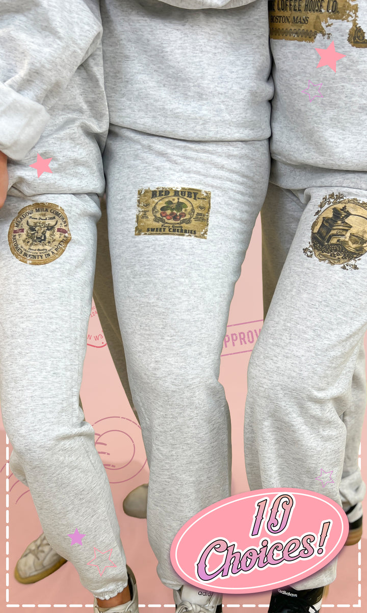 Classic Vintage Label Ash Graphic Sweatpant