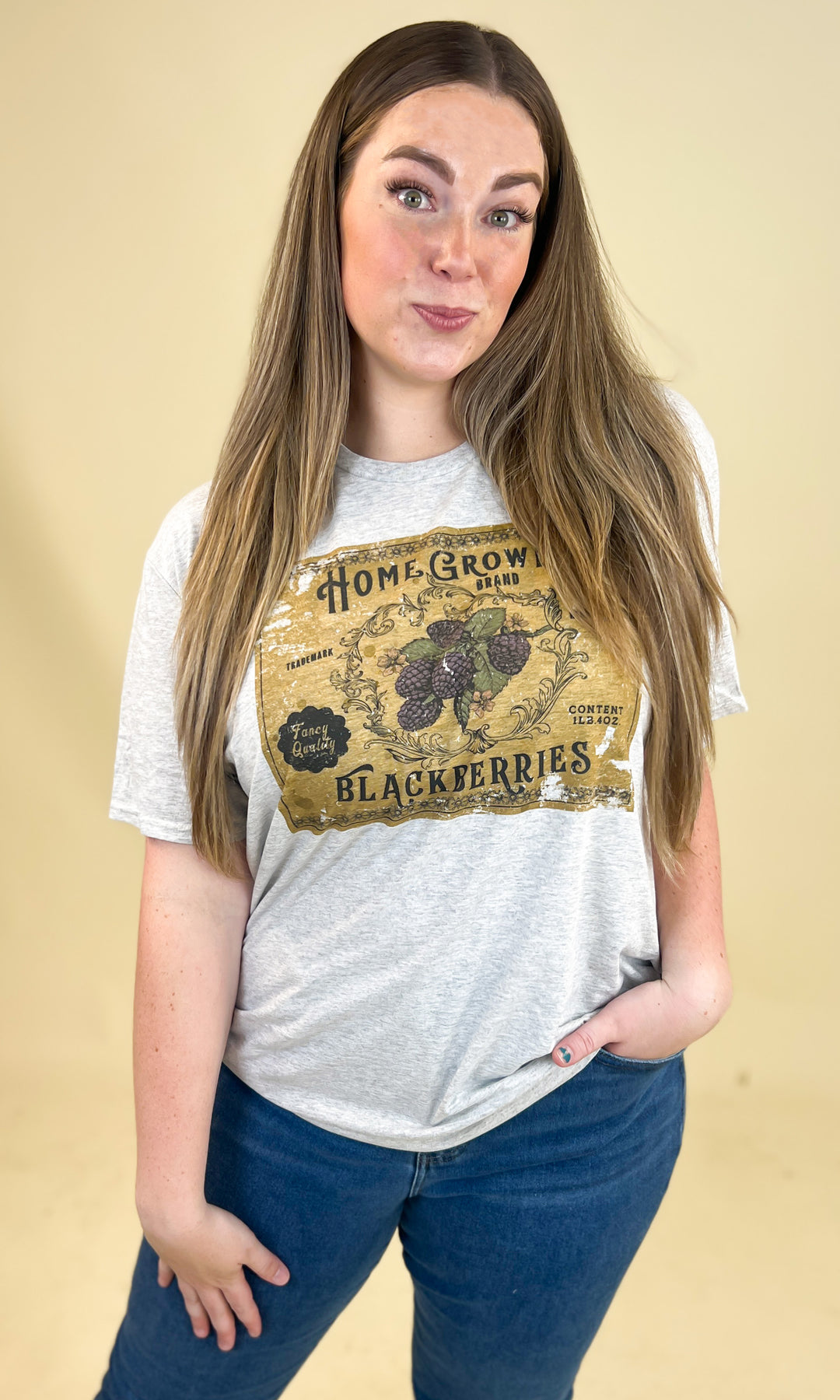 Classic Vintage Label Graphic Ash T-Shirt