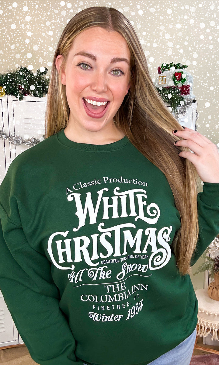 Classic White Christmas Puff Graphic Sweatshirt