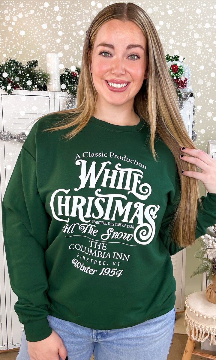 Classic White Christmas Puff Graphic Sweatshirt