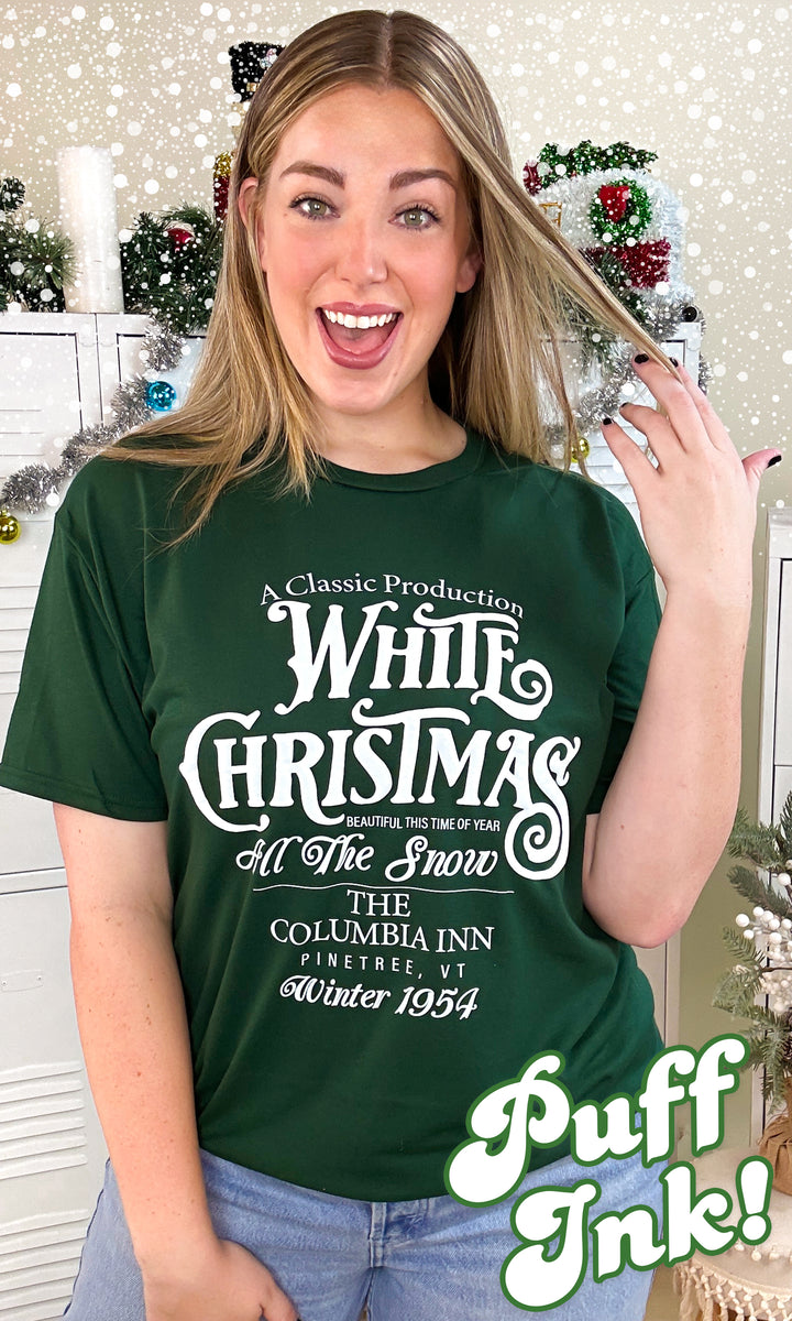 Classic White Christmas Puff Graphic T-Shirt