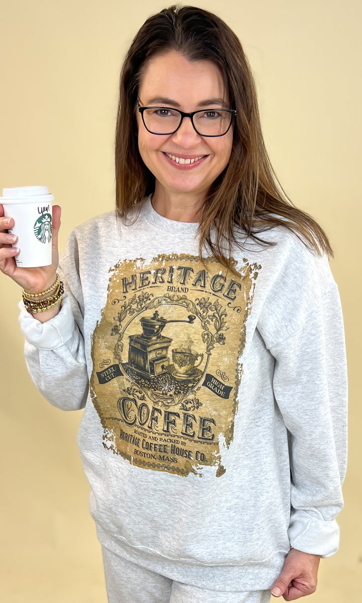 Classic Vintage Label Ash Graphic Sweatshirt