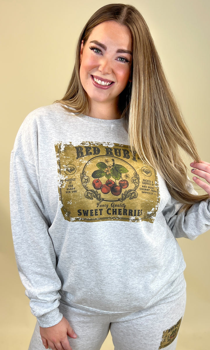 Classic Vintage Label Ash Graphic Sweatshirt