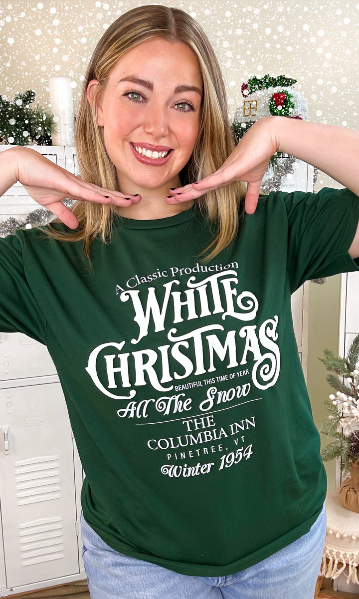 Classic White Christmas Puff Graphic T-Shirt