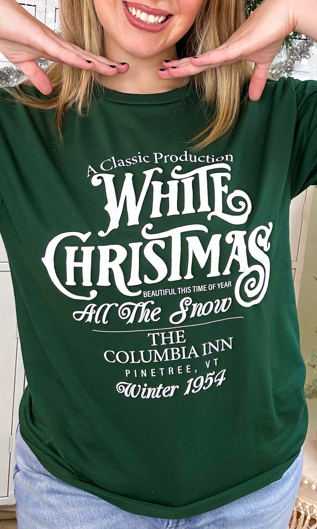 Classic White Christmas Puff Graphic T-Shirt