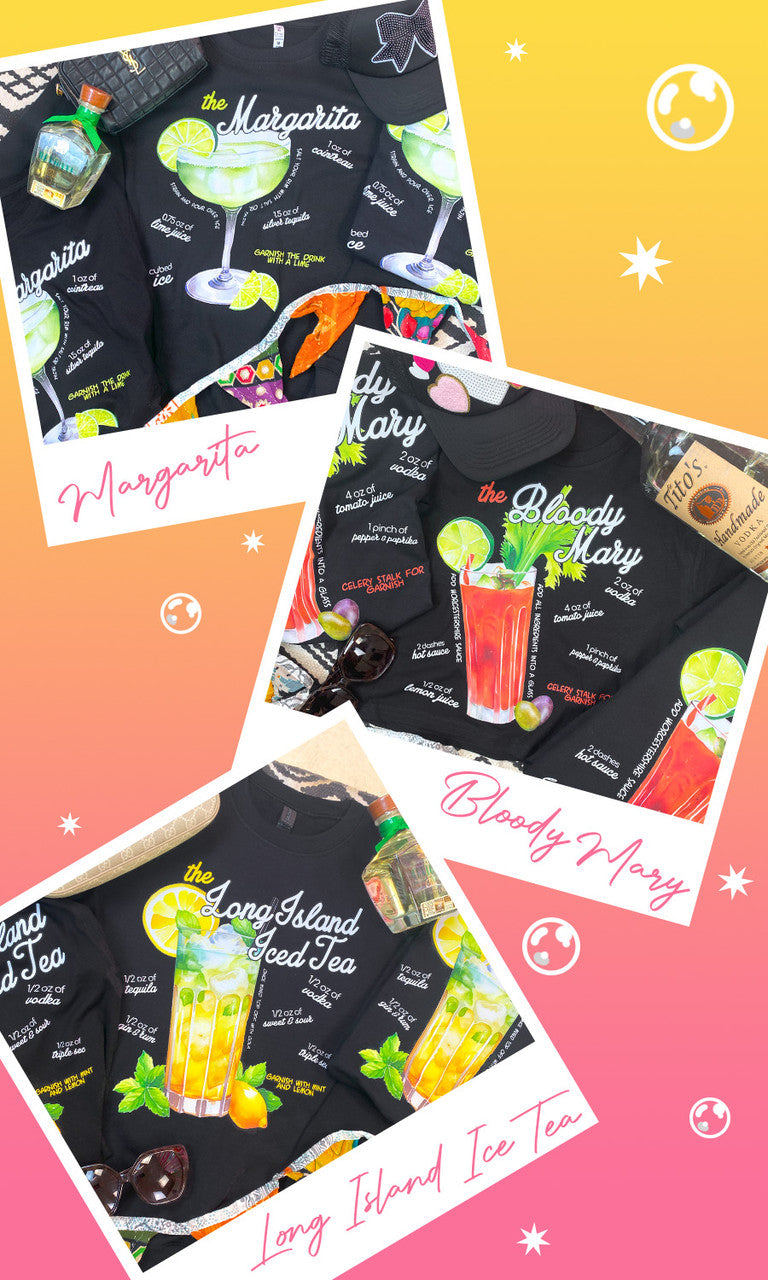 Cocktail Recipe Graphic Crop Top T-Shirt