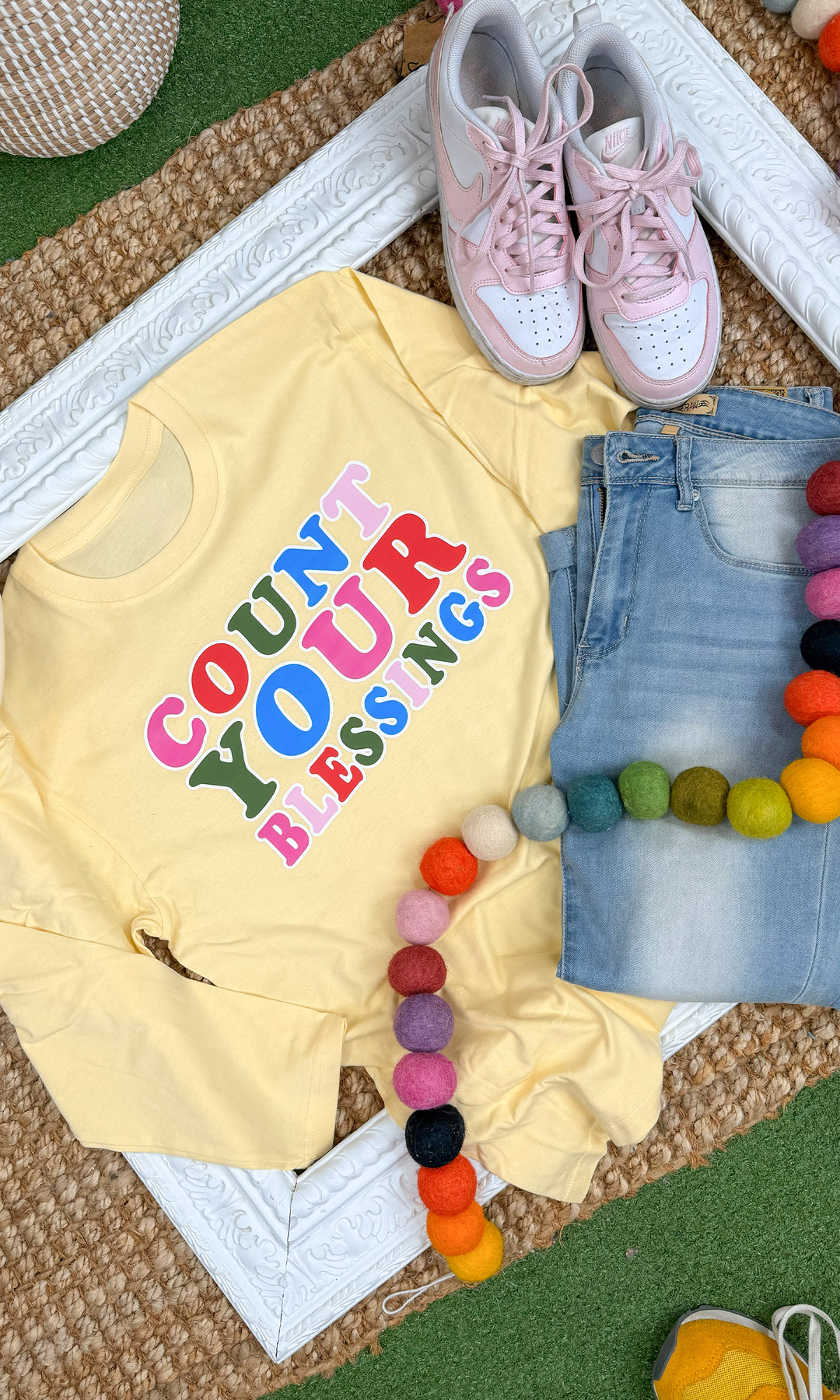 Count Your Blessings Long Sleeve Graphic T-Shirt