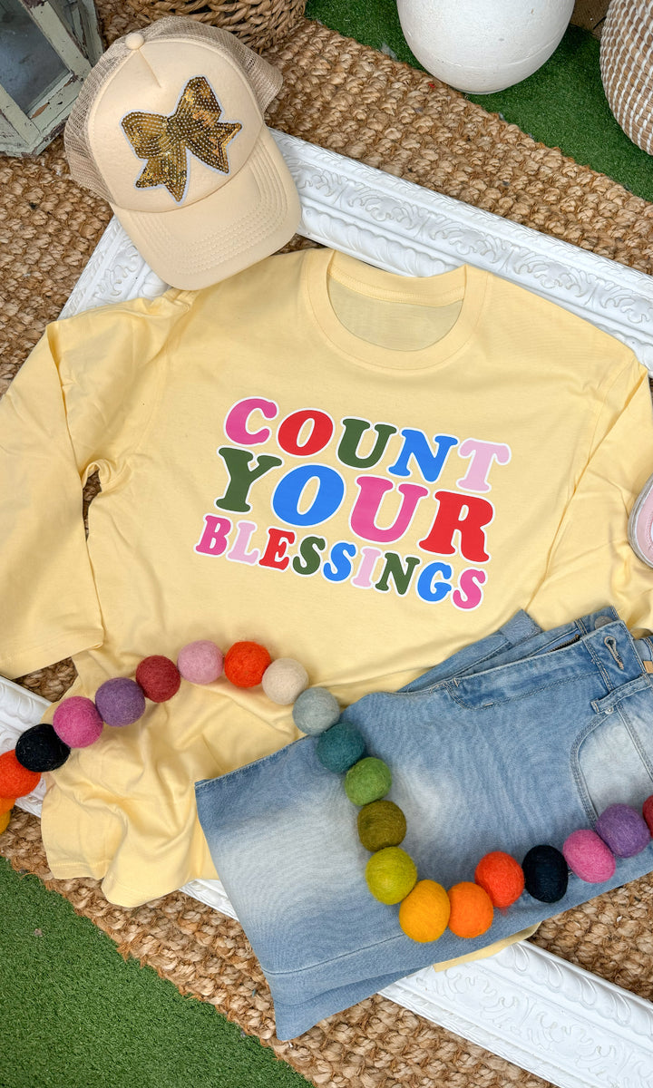 Count Your Blessings Long Sleeve Graphic T-Shirt