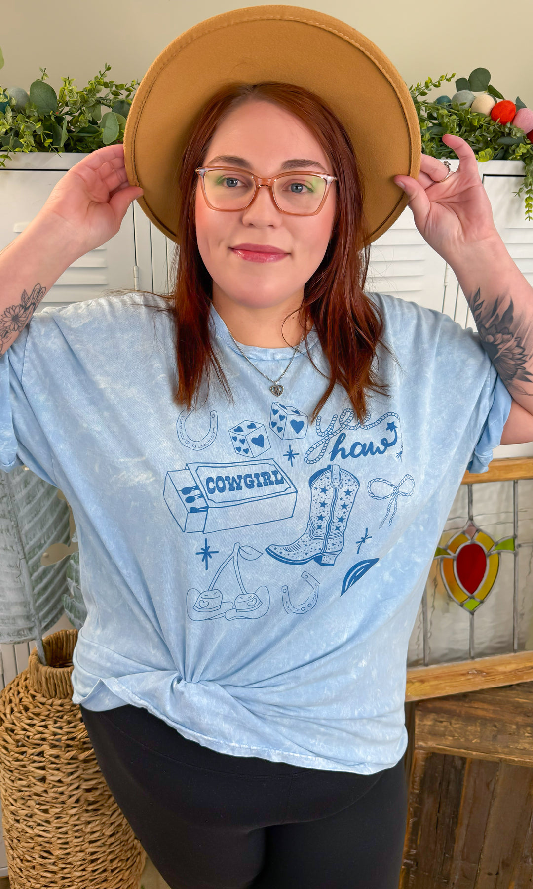 Cowgirl Doodle Graphic T-Shirt