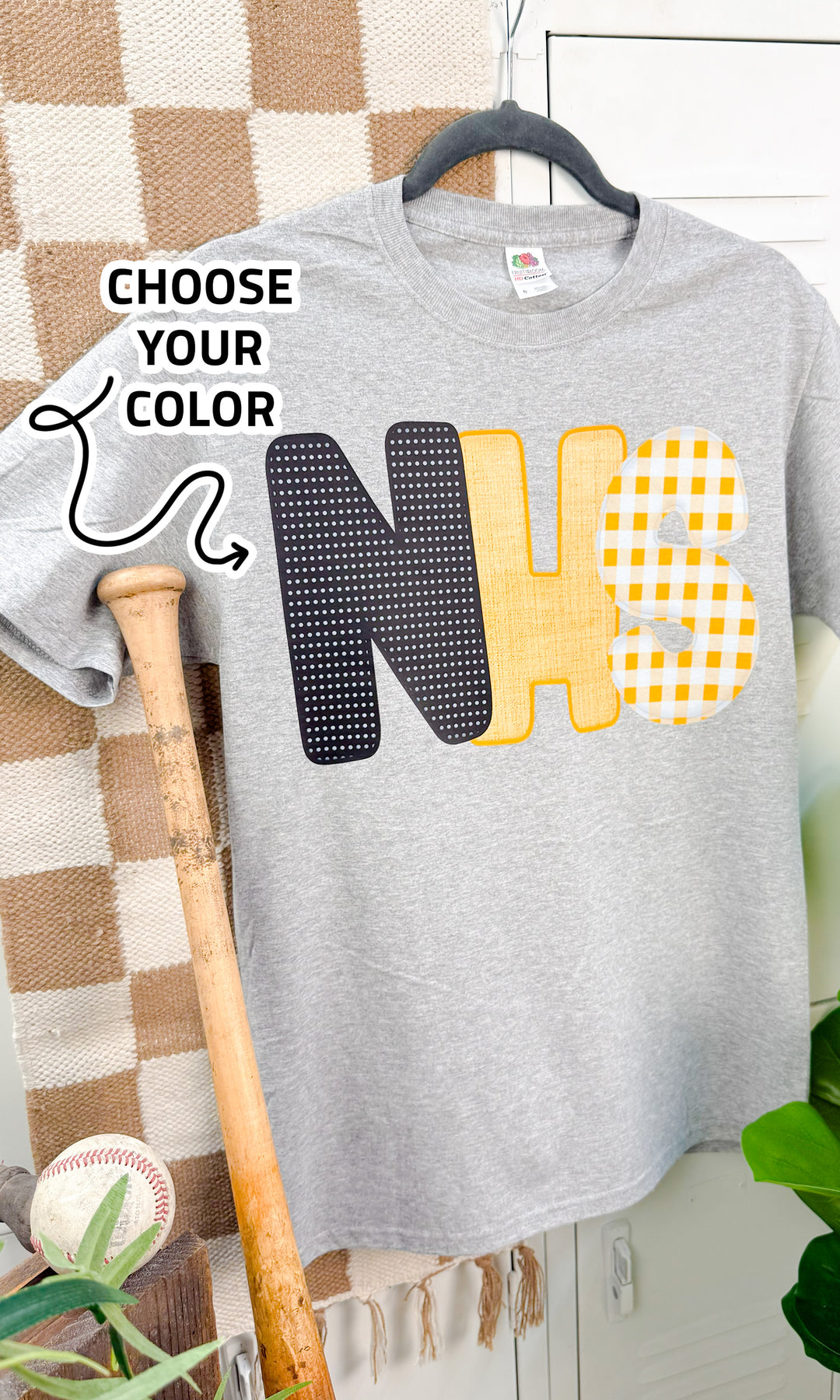 Custom Bubble Patch Letters Graphic T-Shirt