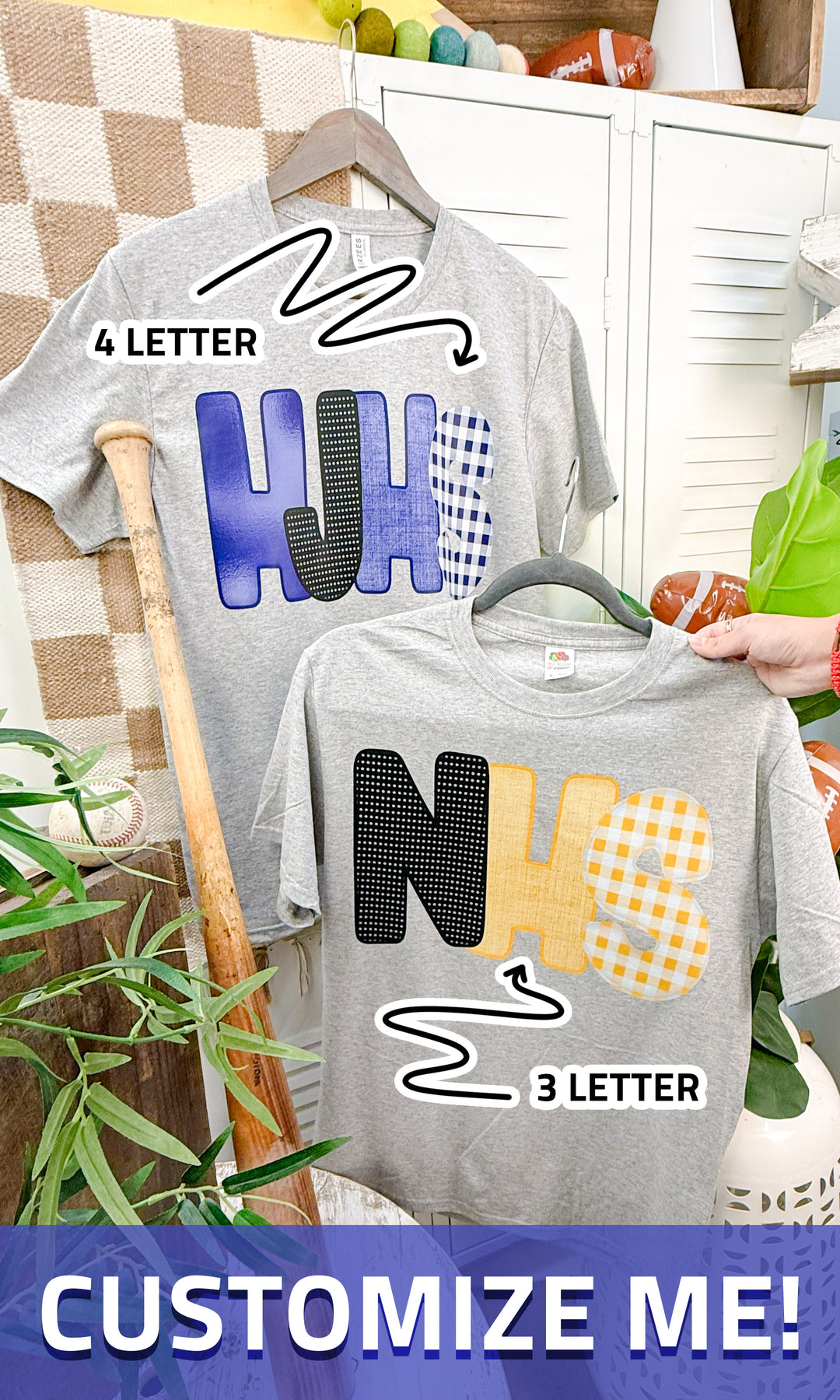 Custom Bubble Patch Letters Graphic T-Shirt