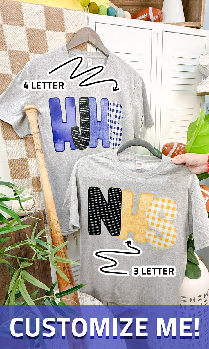 Custom Bubble Patch Letters Graphic T-Shirt