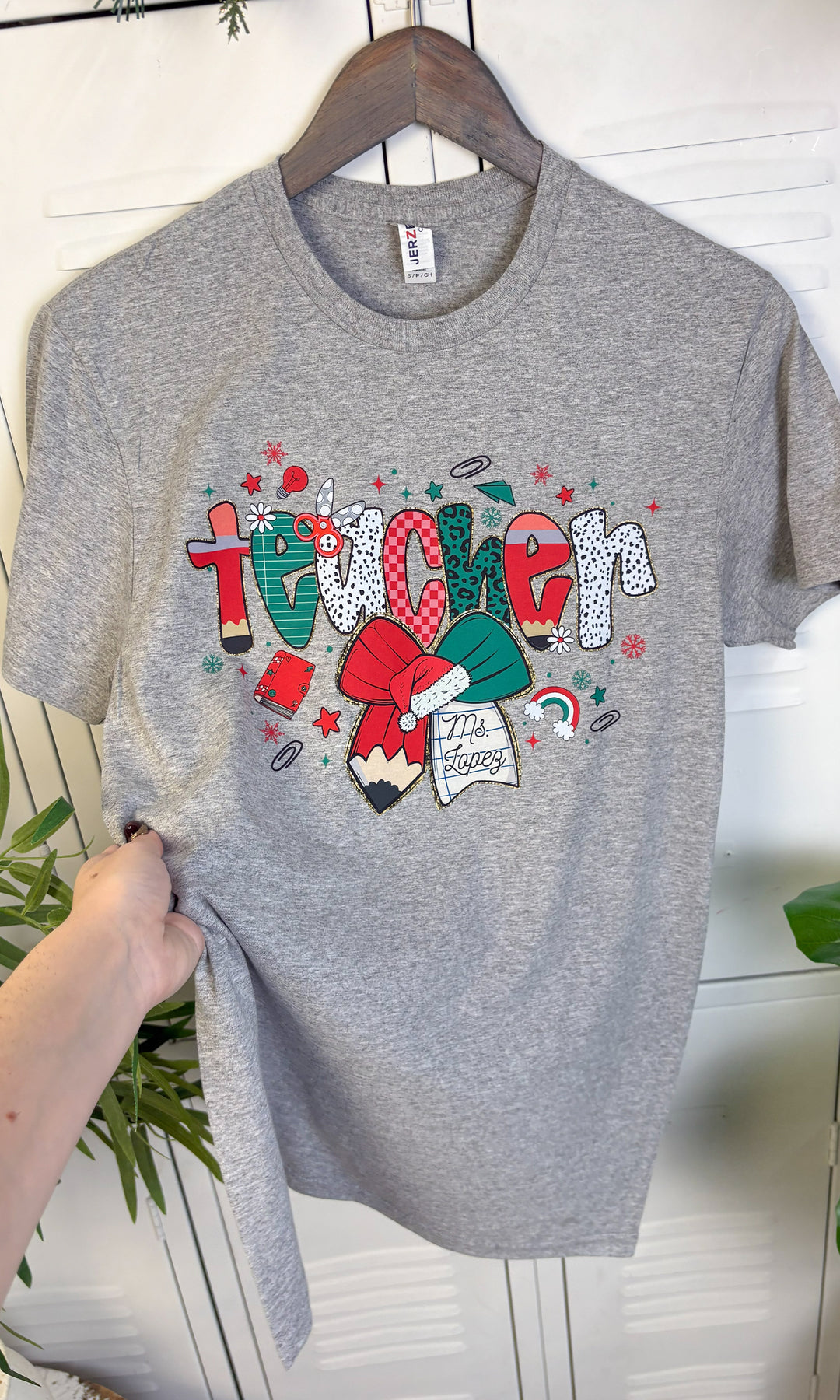 Custom Christmas Teacher Graphic T-Shirt