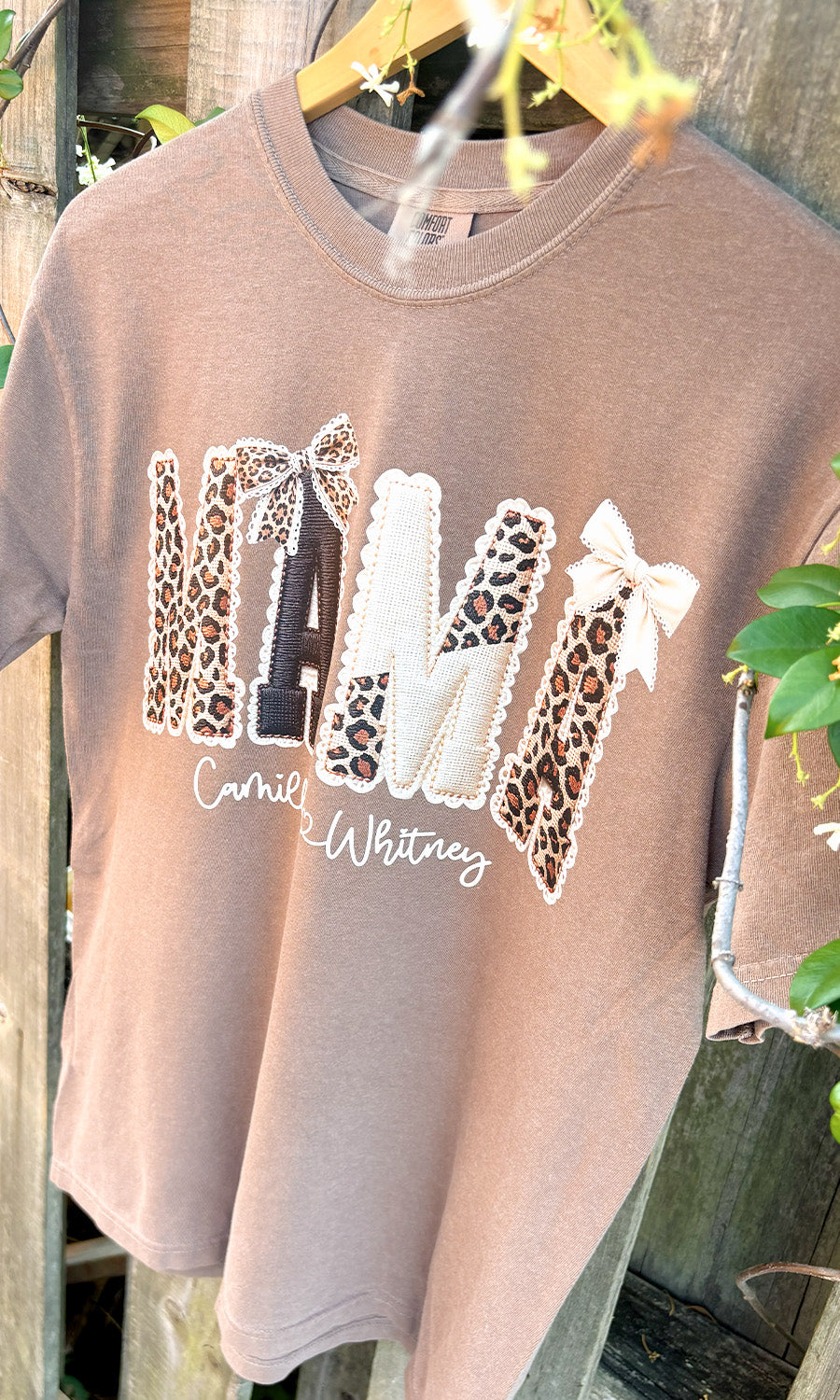 Custom MAMA Leopard  Graphic Comfort Color T-Shirt
