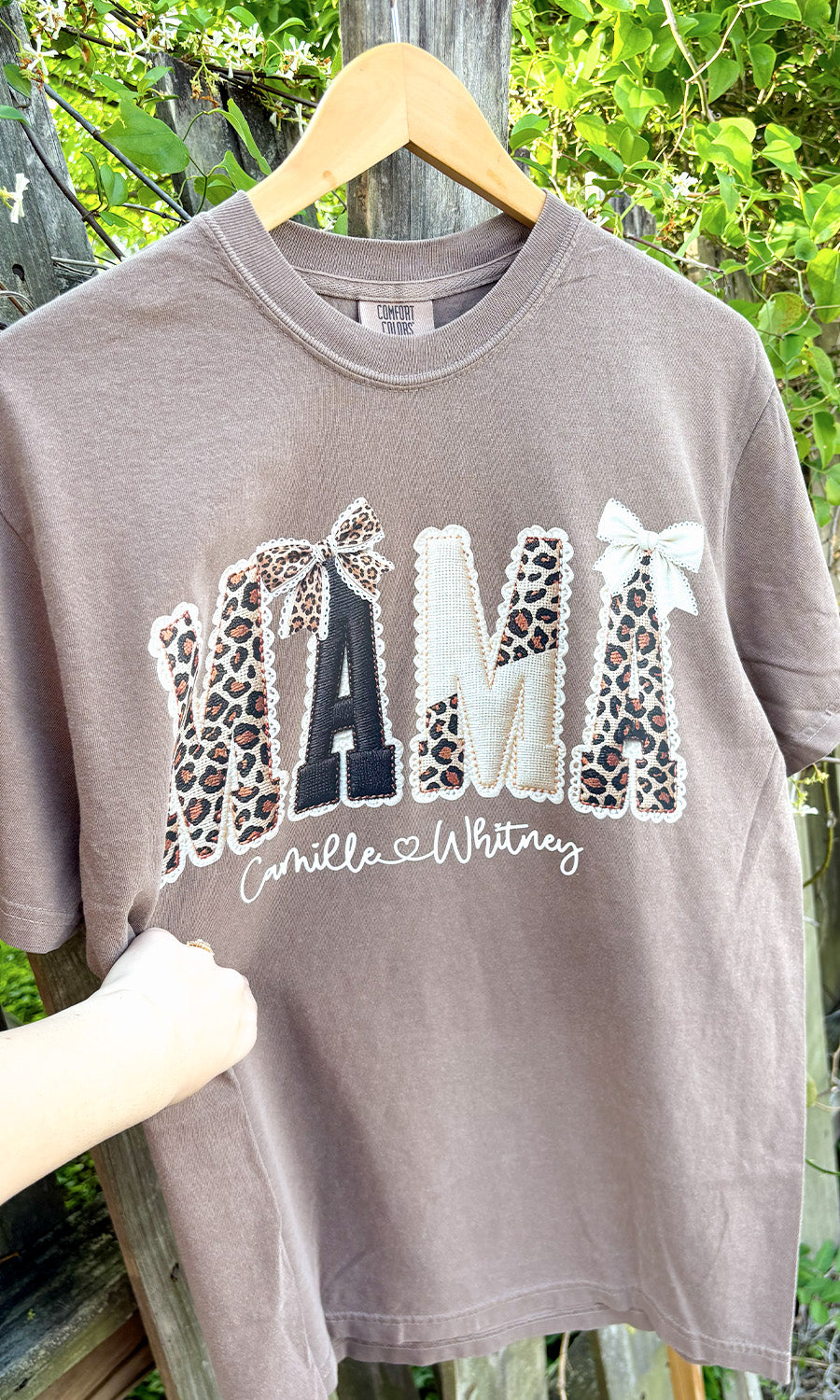 Custom MAMA Leopard  Graphic Comfort Color T-Shirt