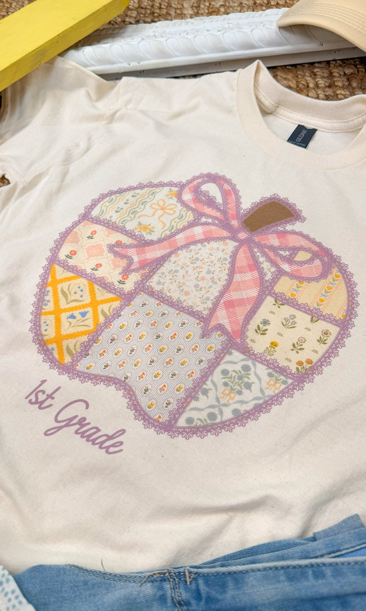 Custom Pattern Teacher Apple Graphic T-Shirt