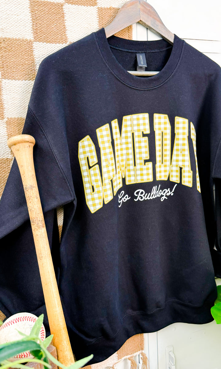 Custom Plaid Game-Day  Graphic Sweatshirt