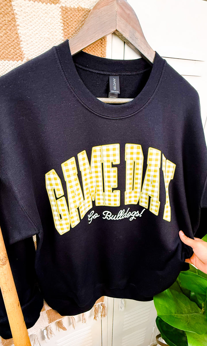 Custom Plaid Game-Day  Graphic Sweatshirt