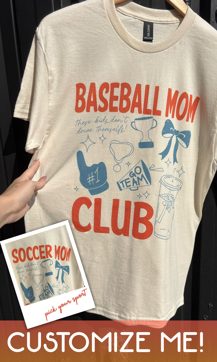 Custom Sport MOM Club Graphic T-Shirt