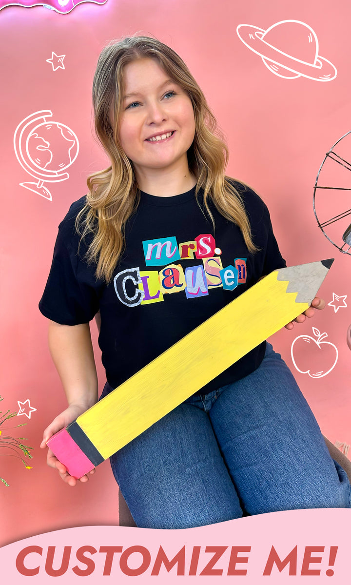 Custom Teacher Newspaper Note Graphic T-Shirt