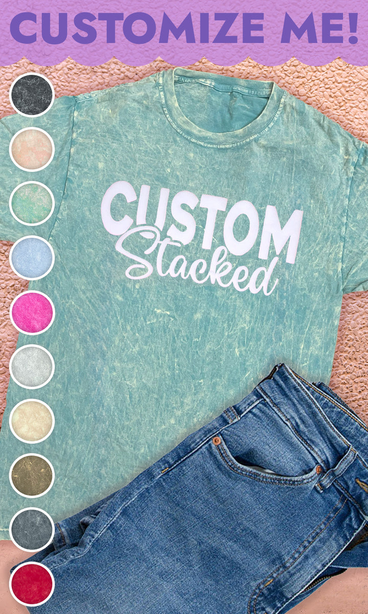 Custom Magic Puff Stacked Graphic Mineral Washed T-Shirt